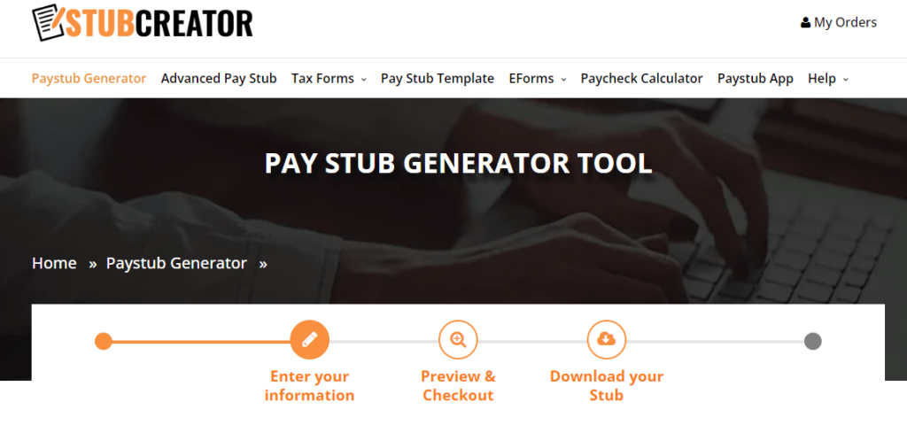 Stub Creator homepage