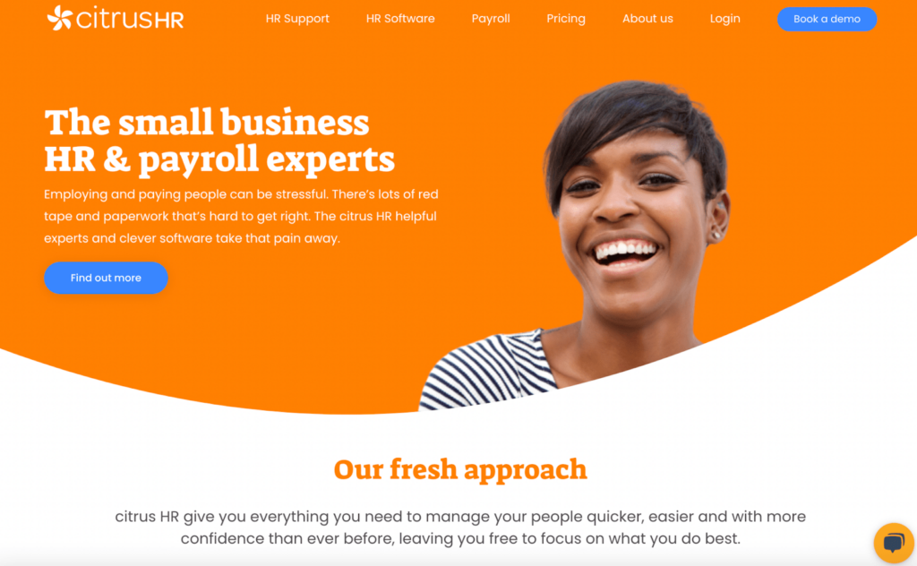 Screenshot of Citrus Payroll Homepage