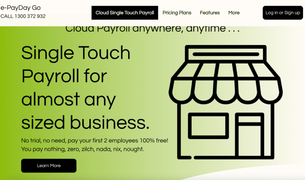e-PayDay Go Cloud Single Touch Payroll Homepage Screenshot