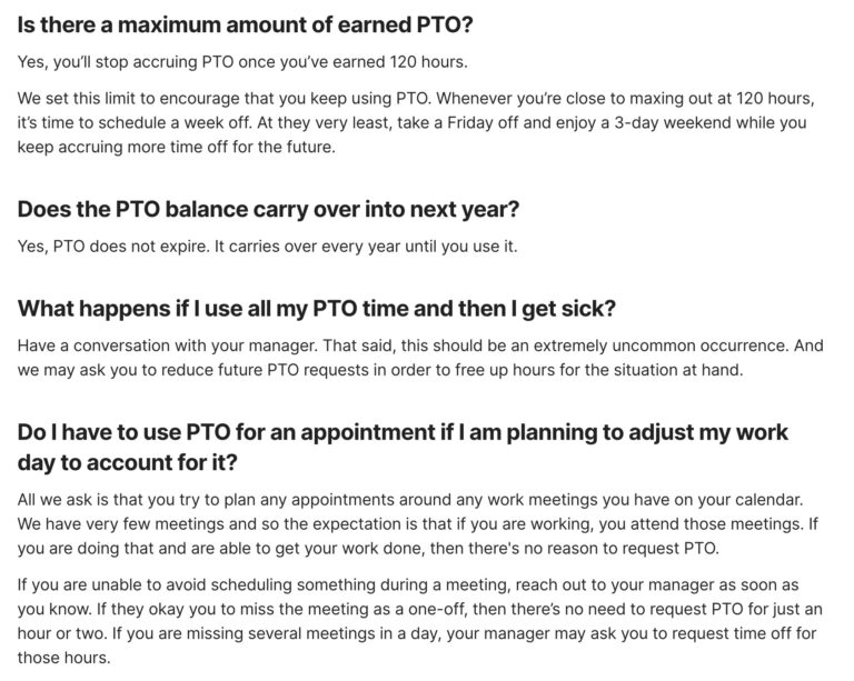 4 REAL PTO Policy Examples You Can Copy